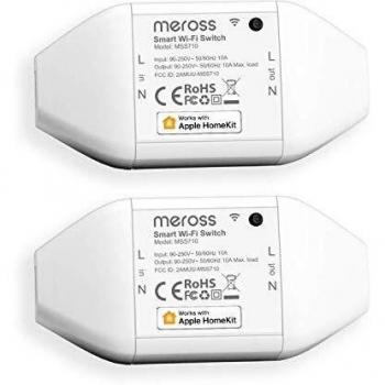 Interruptor Universal Inteligente con Wi-Fi, con Control Remoto Meross App. Compatible con HomeKit Siri, Alexa, Google Assistant y SmartThings. Modelo MSS710HK. Paquete de 2.