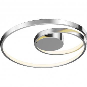Lámpara LED de techo Lucande Maire, moderna, plateada, hecha de aluminio, para salón y comedor, con 1 llama