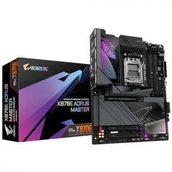 GIGABYTE X870E AORUS MASTER Placa base - Compatible con CPUs AMD Ryzen 9000, VRM digital de 16+2+2 fases, hasta 8200MHz DDR5 (OC), 4xPCI