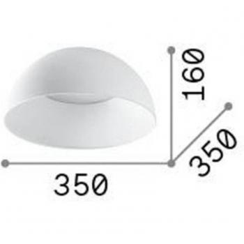 Plafón LED Ideal Lux Corolla-1, blanco, metal, Ø 35 cm, integrado, semi empotrable, 2800Lm, 3000K