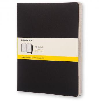 Moleskine - Cahier Journal Cuaderno de Notas, Set de 3 Cuadernos con Páginas, Tapa de Cartón y Cosido de Algodón Visible, Color Negro