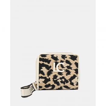 Billetero pequeño animal print leopardo con logo
