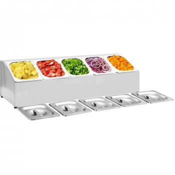 Soporte bandeja Gastronorm con 5 bandejas 1/6 de acero inoxidable
