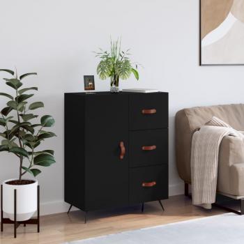 Aparador de madera de ingeniería negro vidaXL 69,5x34x90 cm Mueble de Almacenaje de Salón Buffet Armario Auxiliar Armario de Almacenamiento