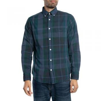 Gant - Camisa de hombre a cuadros de manga larga Regular Fit en color marino, 100% algodón, para uso casual, modelo 3240178