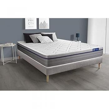 Somier gris Actisom + Colchón de muelles y viscoelástica 160 x 200 cm - Kit completo