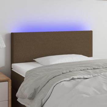 Cabecero LED de Tela Marrón Oscuro 80x5x78/88 cm
