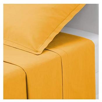 Sábana Encimera de Algodón Amarillo Mostaza 240 x 290 cm - Atmosphera Créateur d'Intérieur