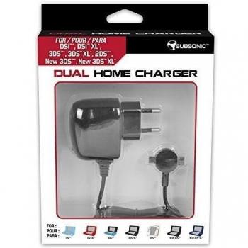 Subsonic - Cargador para casa - Doble cargador de corriente para 2 consolas Adaptador de corriente para Nintendo New 3DS XL, New 2DS XL, New 3DS, 2DS, 3DS XL, 3DS y DSI