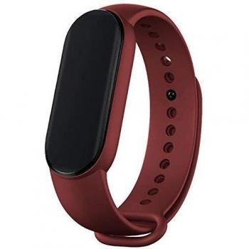 PINKMOVIL Correa Compatible con Xiaomi Mi Band 5 Liso Vino