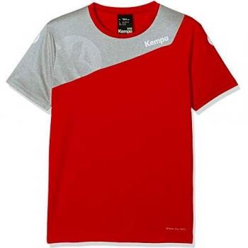 Kempa Core 2.0 Shirt Camiseta De Juego De Balonmano, Hombre, Rojo/Gris Oscuro Mezcla, 116