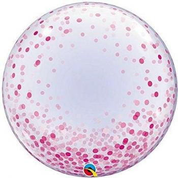 Globo Pink Confetti Dots Deco Bubble 60cm