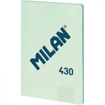 Milan libreta grapada A4 cuadrícula 4x4 verde