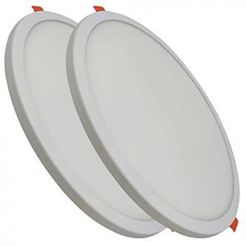 Placa Downlight LED Circular Plana 20W 1800LM Corte Ajustable 50-180mm