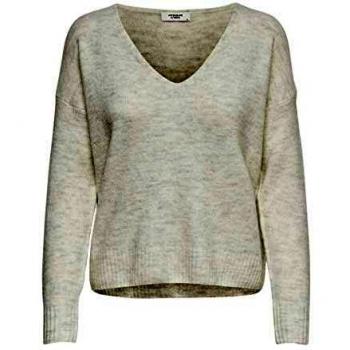 JDY JDYDREA L/S V-Neck Pullover KNT Suter Pulver, Cloud Dancer/Detalle: Melange, M para Mujer