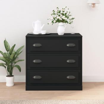 Aparador de madera contrachapada negro 70x35,5x67,5 cm - Mueble de Almacenaje de Salón, Armarios con Puertas, Cajón de Madera, Buffet para salón Moderno,