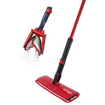 Vileda System Easy Twist-Mopa Plana, Microfibra, Rojo, 8 x 14 x 54 cm
