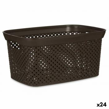 Cesto Organizador Marrón de Plástico 10 L (24 Unidades)