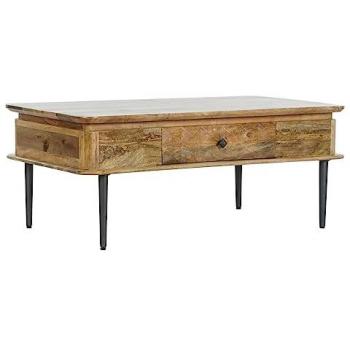 Mesa de Centro DKD Home Decor 116 x 60 x 46 cm Metal Aluminio Madera de mango