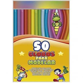 Globolandia- Bolsa 50 globos de modelar, Color surtidos