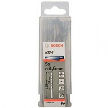 Bosch 2 608 585 512 - Pack de 5 brocas para metal HSS-G, DIN 338