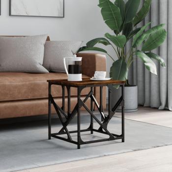 Mesa de centro de madera de ingeniería 45x45x47,5 cm en color Negro, Roble Sonoma y Roble ahumado - Mesita de Salón o Comedor o Auxiliar - Mesa de Café Meuble Salón