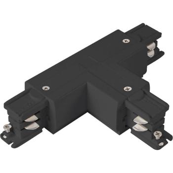 Conector en T para sistema de riel Arcchio, negro, plástico, apto para tierra exterior