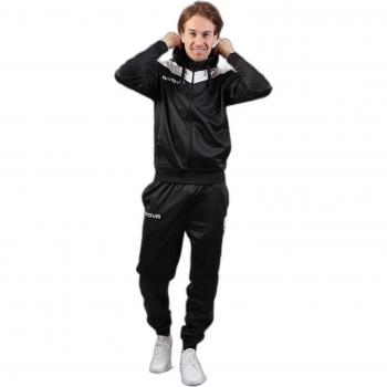Givova Chándal Roma con capucha, polarfleece, color negro/blanco, talla 3XL, unisex