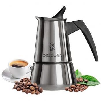 Cafetera Italiana Cecotec Piccolina 200 - Acero Inoxidable, 2 Tazas, Filtro de Alta Calidad, Válvula de Seguridad