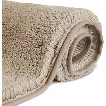 FCSDETAIL Alfombrilla de Baño Antideslizantes de 50X80 cm, Tapete para el Piso Lavable a Máquina con Microfibras Suaves Absorbentes de Agua para Bañera, Ducha y Baño