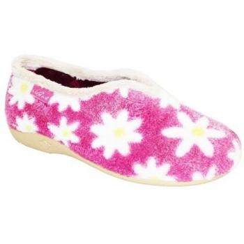Lunar Women's Pink Daisy Slippers (UK Size 3)