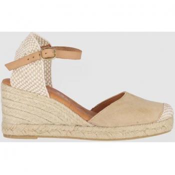 Alpargatas de cuña de piel Chika10 CIBELES 09 beige