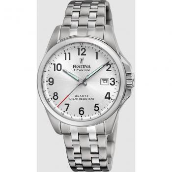 Reloj Festina F20696/1 Titanium Hombre Correa de Titanio Blanco con Calendario