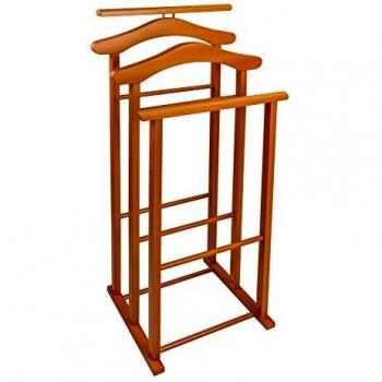 Galán de Noche Maxi en Madera de Cerezo con Soporte Triple para Ropa y Pantalones - Arit