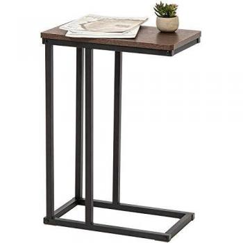 Movian, Mesa de centro / mesa de centro y mesita de noche de madera / mesa de centro / mueble auxiliar, Fácil montaje, diseño Moderno, Modular, Oficina, Casa - Side table - SDT-L - Marrón & negro