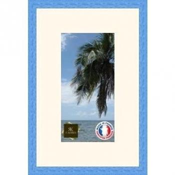 Marco de fotos de pared 14 x 14 x 27 x 27, marco plateado moderno, 2,3 cm de longitud, de madera, madera, Bleu Ciel-4, Passe-Partout Chantilly