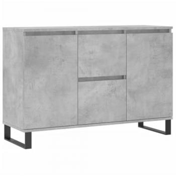 Aparador de madera de ingeniería gris hormigón 104x35x70 cm