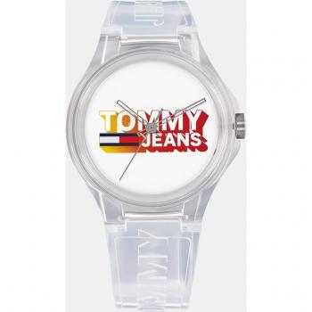 Tommy Hilfiger - Reloj Unisex Analógico de Cuarzo con Correa de Silicona Transparente 1720027
