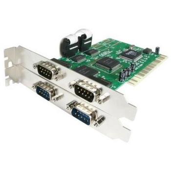 StarTech.com Tarjeta Adaptadora PCI de 4 Puertos Serie RS232 DB9 UART 16550 - Doble Voltaje