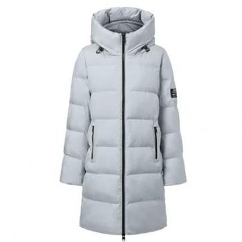Ecoalf Manlie Sustainable Hooded Jacket for Women - Oyster Gray, Size M