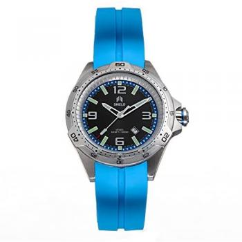 Shield Vessel Light Blue Men's Strap Watch with Date