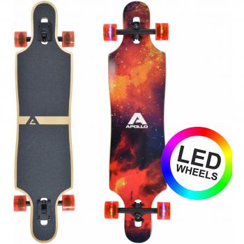 Longboard Apollo 40 Edición Especial Twin Tip, Madera Multicapa, Alta Velocidad ABEC, Drop-Through Freeride