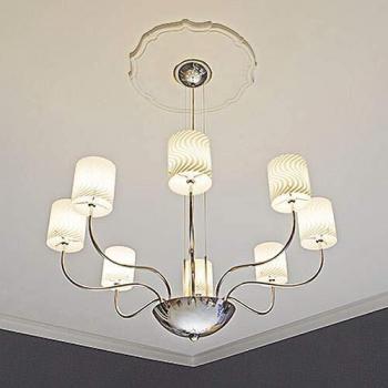 Rosetón decorativo de techo estilo Art Nouveau blanco ø 48 cm Profhome