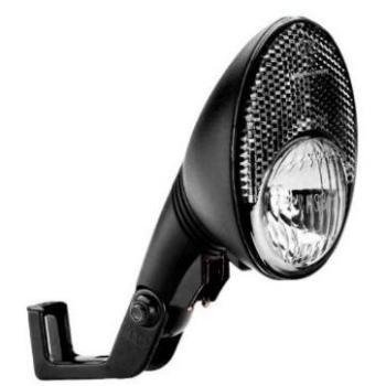 Faros halógenos para bicicleta B&M Lumotec oval Modelo Lumotec oval senso plus 2014 Luz de dinamo, color negro, tamaño estándar