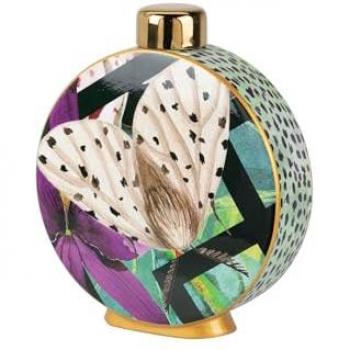 Jarrón Cerámico Mariposa Multicolor 28x8x33 cm - Decoración Elegante y Sofisticada