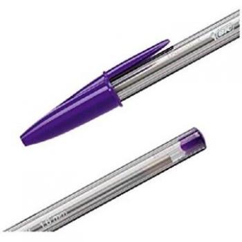 BIC Cristal - Juego de 5 bolígrafos de punta gruesa Cristal Fun, 1,6 mm, color morado