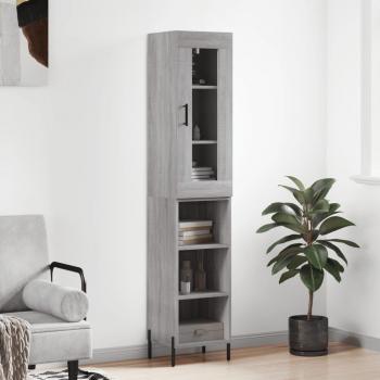 Aparador alto de madera contrachapada 34,5x34x180 cm con 3 estantes