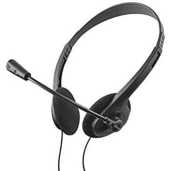AURICULARES DIADEMA TRUST HS100 MICROFONO INCORPORADO 18.M CONECTOR 3.5MM NEGRO 24423