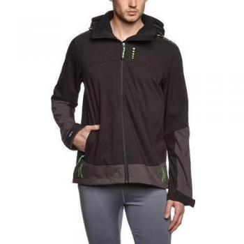 Killtec Soft Shell Jacke mit Abzipbarer Kapuze Lobat - Soft shell para hombre, color negro, talla 2XL