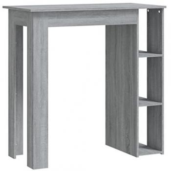 vidaXL Bar Table with Shelf Grey Sonoma 102x50x103.5 cm Engineered Wood